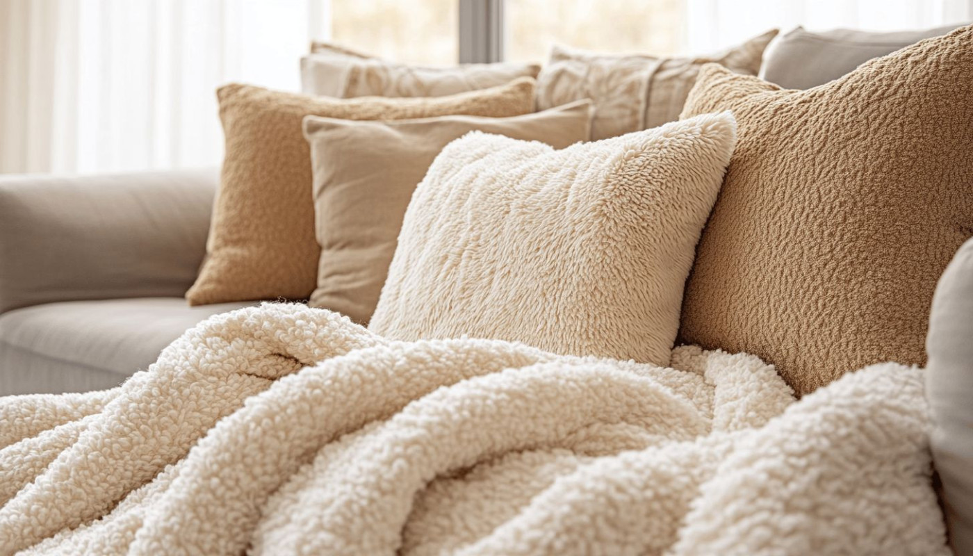 Créer une ambiance cocooning avec des textiles doux et neutres